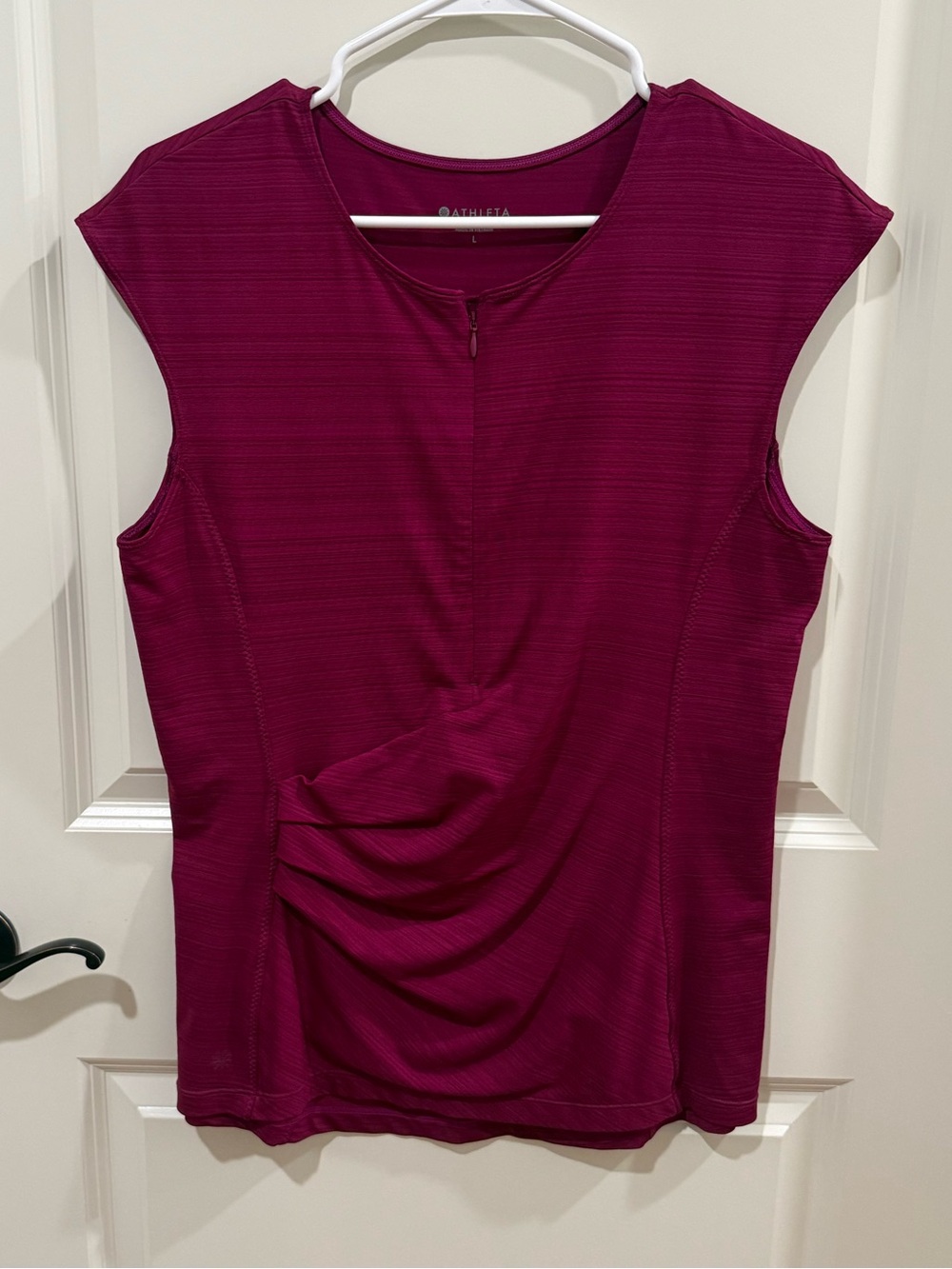 Athleta Pacifica Wrap Front Tank Top Magenta Large Zip Front